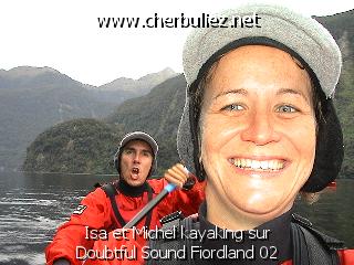 légende: Isa et Michel kayaking sur Doubtful Sound Fiordland 02
qualityCode=raw
sizeCode=half

Données de l'image originale:
Taille originale: 140094 bytes
Temps d'exposition: 1/60 s
Diaph: f/280/100
Heure de prise de vue: 2003:03:22 15:00:14
Flash: oui
Focale: 42/10 mm
